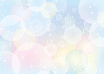 バブルのキラキラ背景フレーム全体