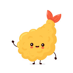 Cute happy funny tempura shrimp