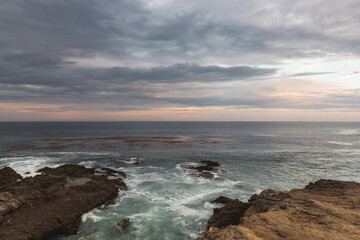 beach view of colorful sunset over the sea 