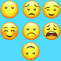 high quality vector round yellow cartoon bubble emoticons comment social media chat comment reactions