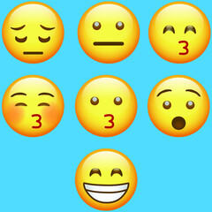 high quality vector round yellow cartoon bubble emoticons comment social media chat comment reactions