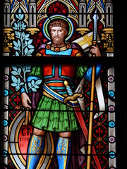 Stain Glass Warrior Saint 3