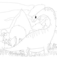 Dinosaur Brachiosaurus Suitable For Any Of Graphic Design Project Such As Coloring Book And Education