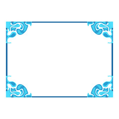 Vector Design of a Blue Wave Ornament Frame with a Ocean Theme