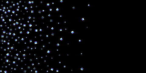 Rainbow, iridescent rectangle, shiny confetti.