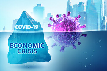 Concept of economic crisis from coronavirus covid-19 - 3d render