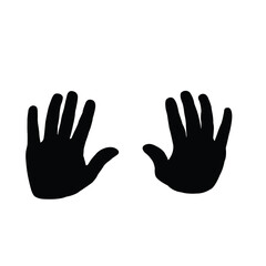 a pair hands silhouette vector