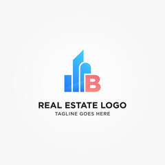 Simple and Modern B Letter Real Estate Logo Template for Your Business