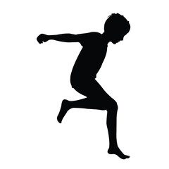 Fototapeta na wymiar a boy jumping body silhouete vector