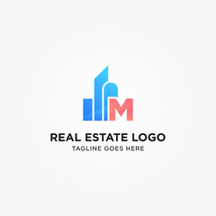 Simple and Modern M Letter Real Estate Logo Template for Your Business