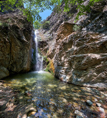 The Millomeris waterfall. Platres, Cyprus.