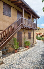 The stone paved street of old Kakopetria. Nicosia District. Cyprus