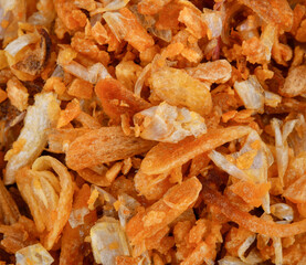Fried garlic isolated on a white background