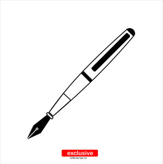ink pen icon.Flat design style vector illustration for graphic and web design.