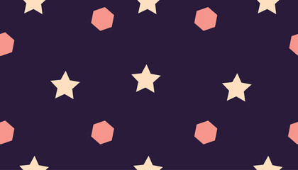 Pattern with stars and hexagons for fabric and Wallpaper