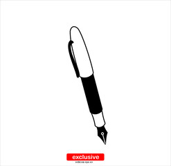 ink pen icon.Flat design style vector illustration for graphic and web design.