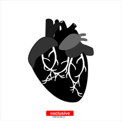 heart organ icon.Flat design style vector illustration for graphic and web design.