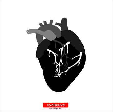 heart organ icon.Flat design style vector illustration for graphic and web design.