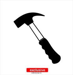 hammer icon.Flat design style vector illustration for graphic and web design.