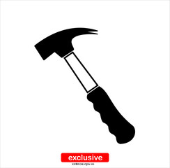 hammer icon.Flat design style vector illustration for graphic and web design.