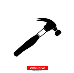 hammer icon.Flat design style vector illustration for graphic and web design.