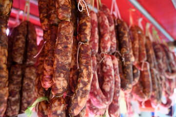 sausage on a market