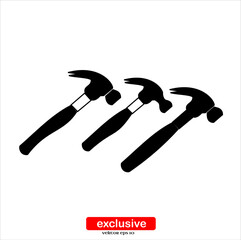 hammer icon.Flat design style vector illustration for graphic and web design.