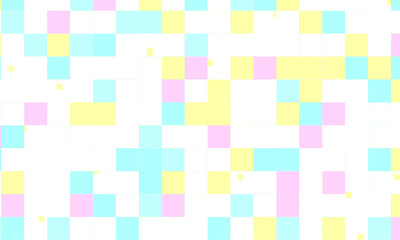 Abstract square pixel mosaic colorful background geometric seamless pattern in pastel colors. 8 bit