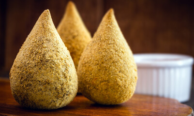 traditional brazilian fried chicken leg. 