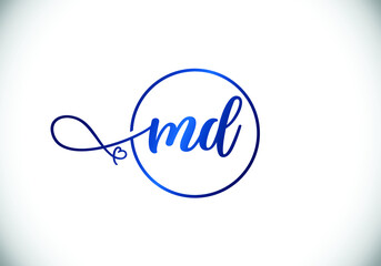 Initial Monogram Letter M D Logo Design Vector Template. M D Letter Logo Design 