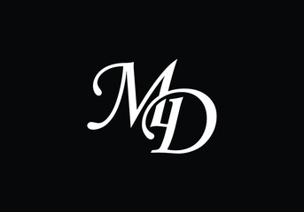 Initial Monogram Letter M D Logo Design Vector Template. M D Letter Logo Design 