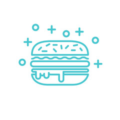 Burger icon. Line and two colour design template