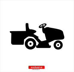 lawn mower icon.Flat design style vector illustration for graphic and web design.