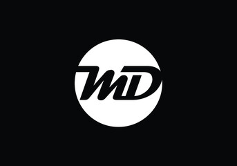 Initial Monogram Letter M D Logo Design Vector Template. M D Letter Logo Design 