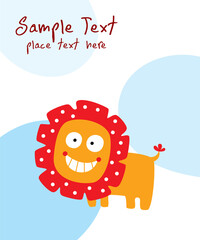 cute baby lion arrival greeting card