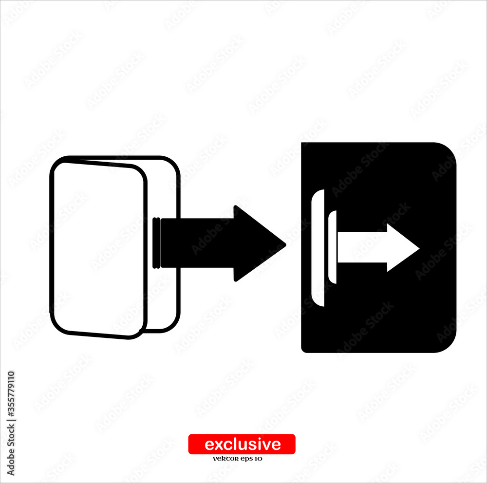 Fototapete logout symbol icon.Flat design style vector illustration for graphic and web design.