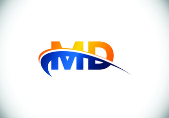 Initial Monogram Letter M D Logo Design Vector Template. M D Letter Logo Design 