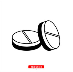 medical pill icon.Flat design style vector illustration for graphic and web design.