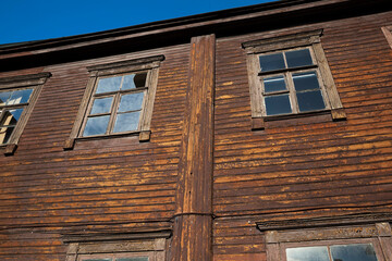 abandoned old wooden house