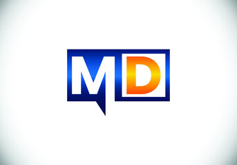 Initial Monogram Letter M D Logo Design Vector Template. M D Letter Logo Design 