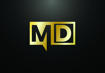 Initial Monogram Letter M D Logo Design Vector Template. M D Letter Logo Design 