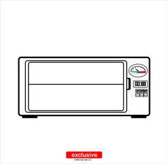 Microwave oven icon.Flat design style vector illustration for graphic and web design.