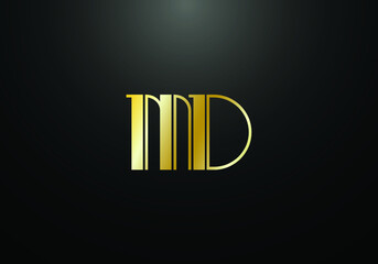 Initial Monogram Letter M D Logo Design Vector Template. M D Letter Logo Design 