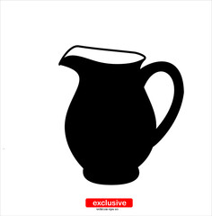 milk urn, milk jug icon.Flat design style vector illustration for graphic and web design.