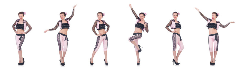 Woman toreador isolated on the white