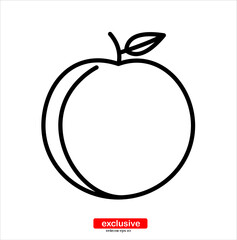 peach icon.Flat design style vector illustration for graphic and web design.