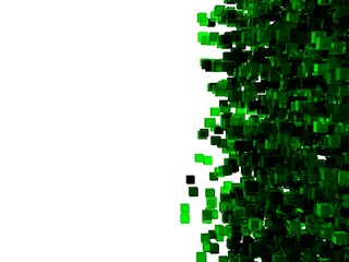 Box, glass surface, isolated on white background