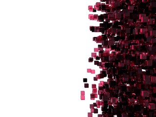 Box, glass surface, isolated on white background