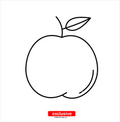 peach icon.Flat design style vector illustration for graphic and web design.