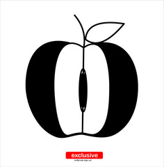 peach icon.Flat design style vector illustration for graphic and web design.